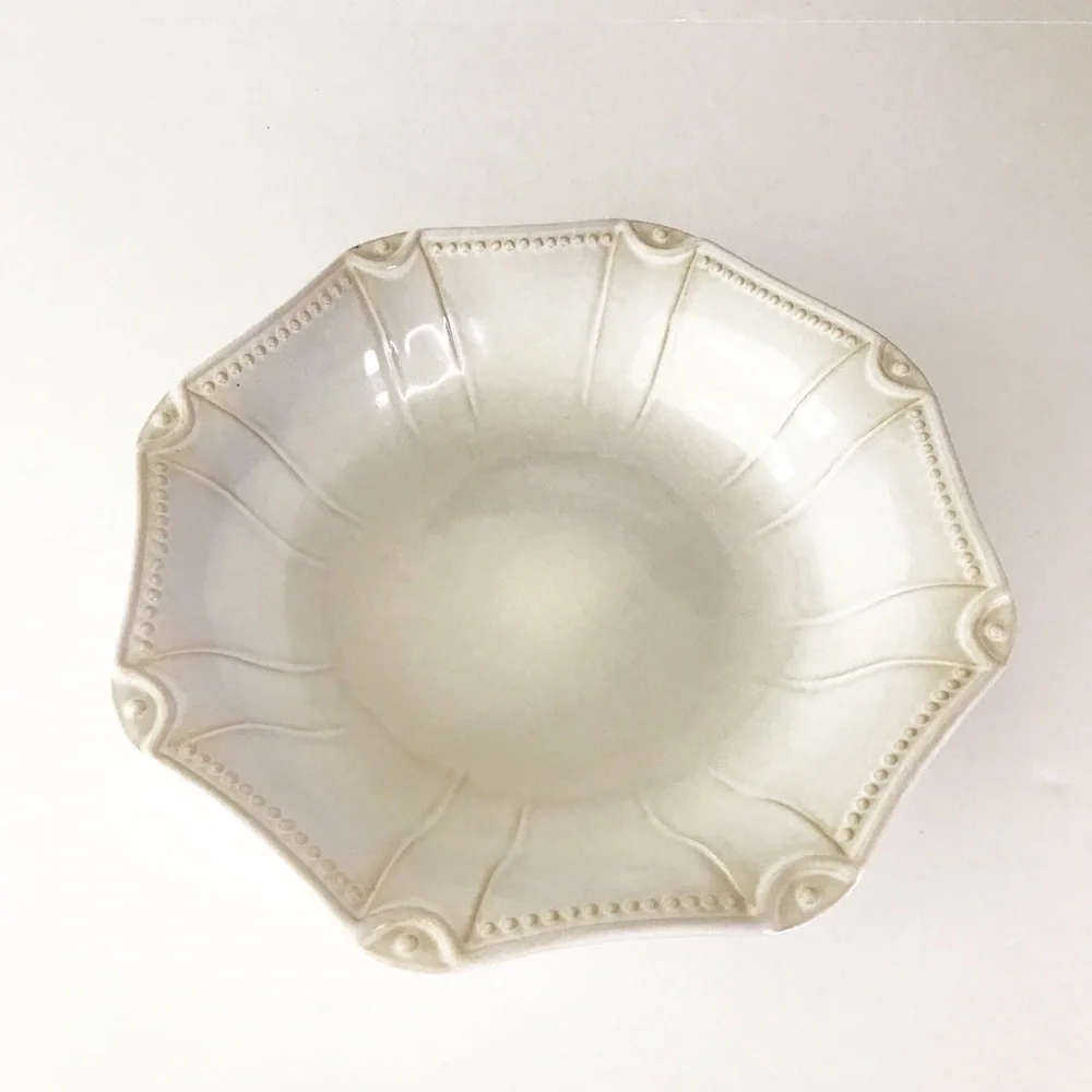 Pier 1 Natalia Serving Bowl White Ironstone Dish